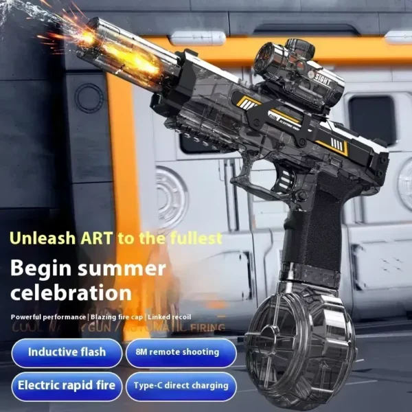 LED Electric Water Blaster Gun for Kids – Automatic Long Range Squirt Gun - Image 4