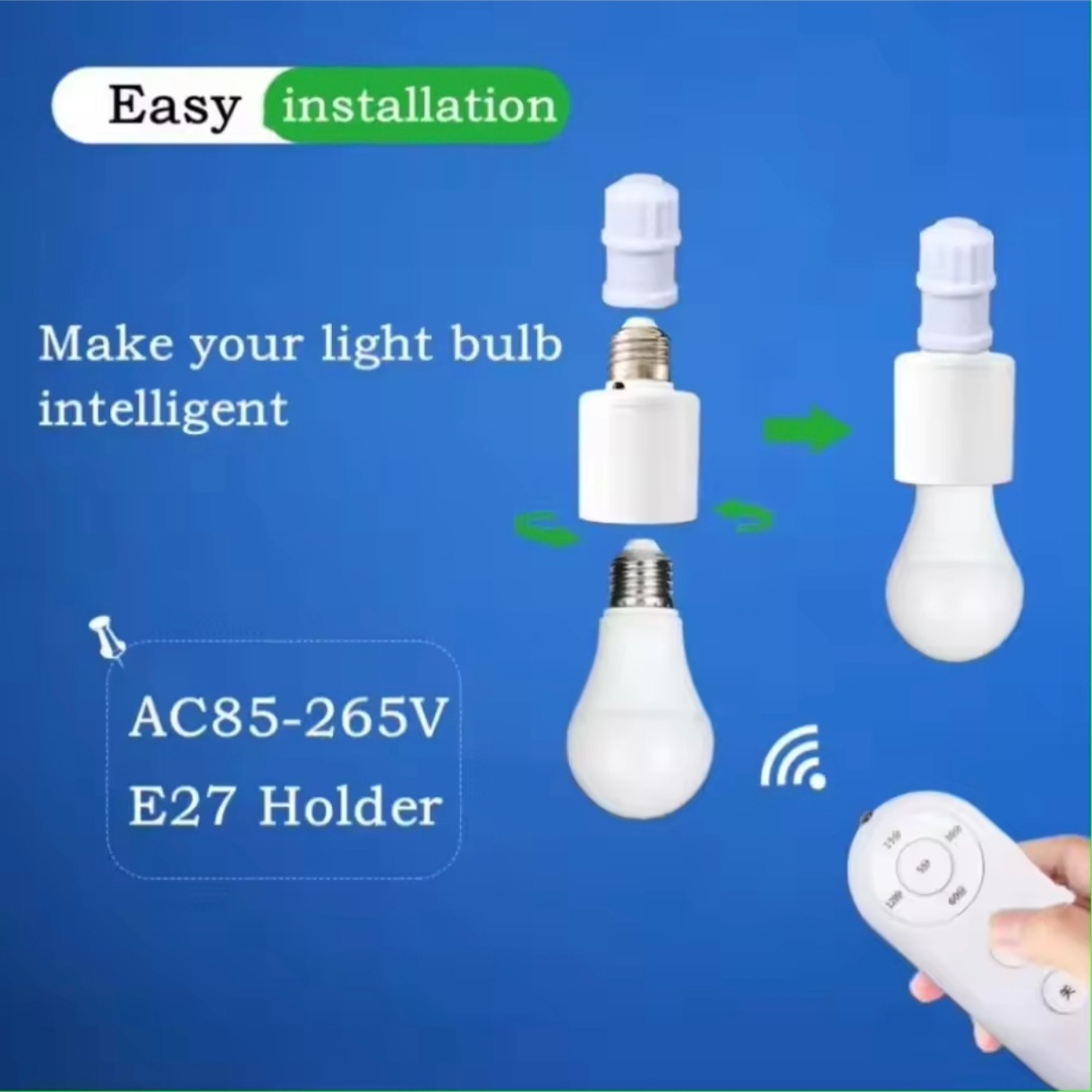 Wireless Remote Control Switch Lamp Holder 220V - Image 4