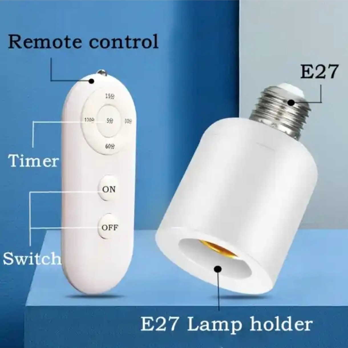 Wireless Remote Control Switch Lamp Holder 220V - Image 3